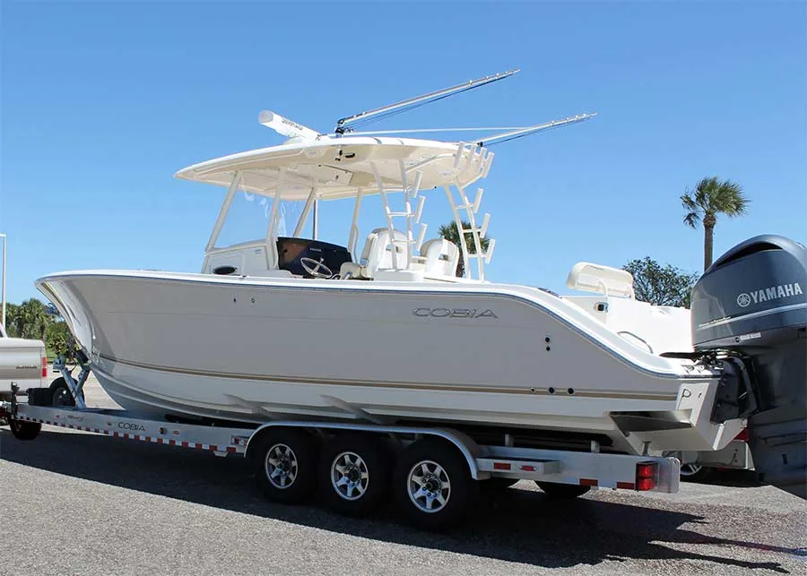 Burnaby boat loaded on a trailer for recovery and towing