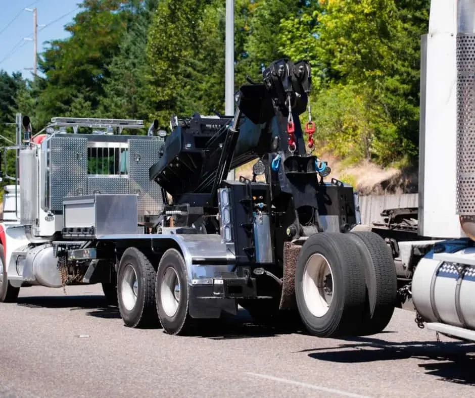 tow truck on western highway approach to Surrey