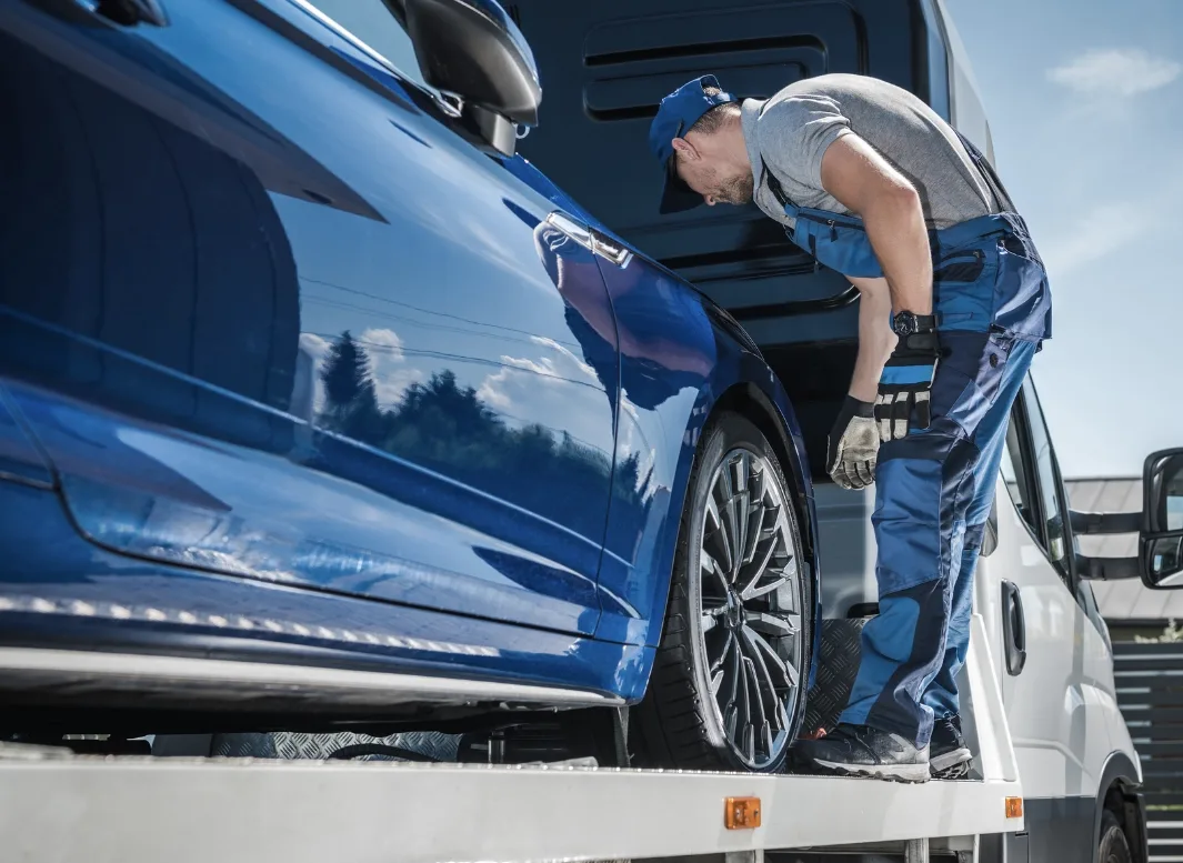 Burnaby local tow truck loading vehicle